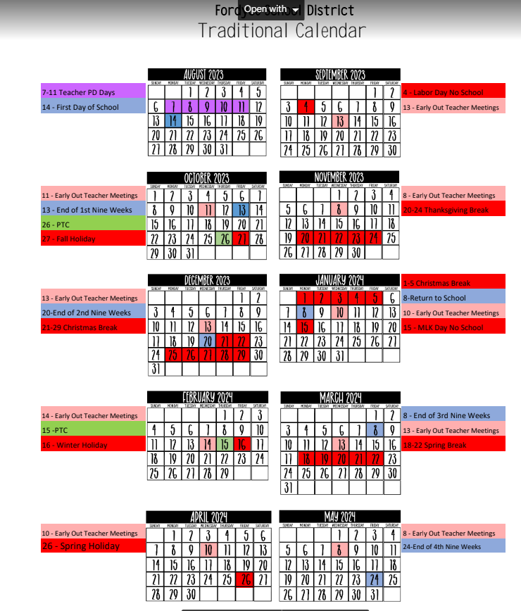 Calendar review